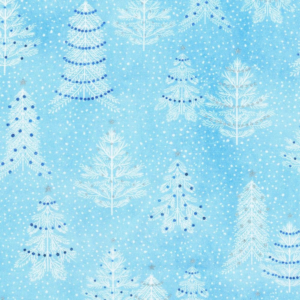 Peaceful 5" Charm Squares, Robert Kaufman CHS-1313-42, 5" Precut Blue Cream Christmas Floral Fabric Squares