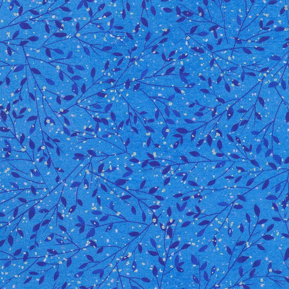 Peaceful 5" Charm Squares, Robert Kaufman CHS-1313-42, 5" Precut Blue Cream Christmas Floral Fabric Squares