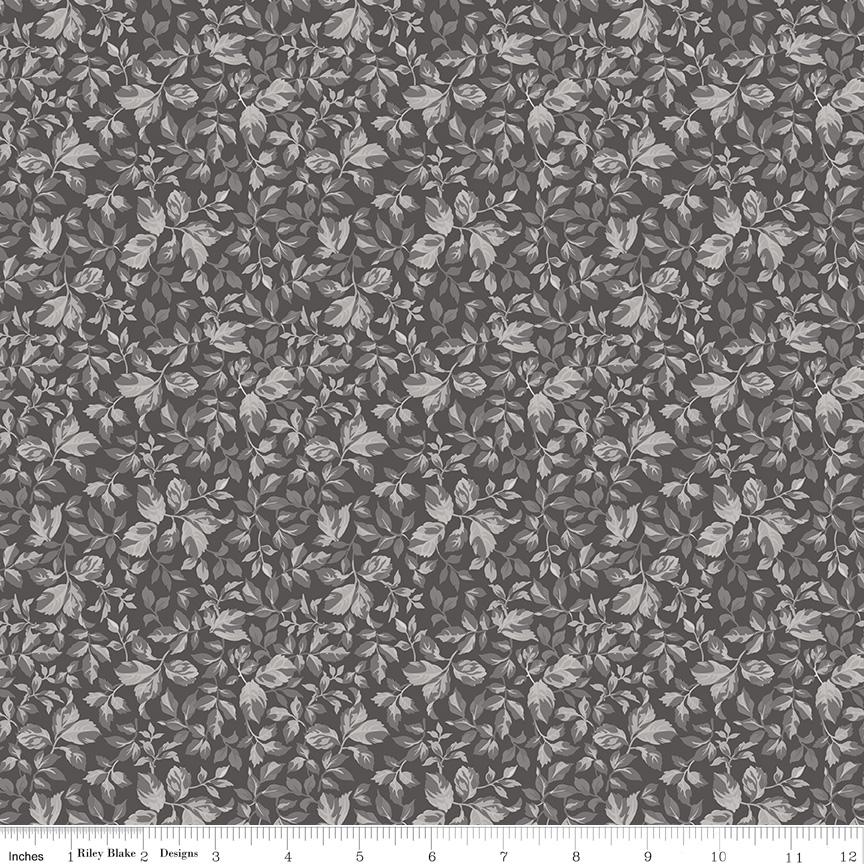 Ink and Ivory Rolie Polie, Riley Blake RP-16910-40, 2.5" Precut Black Cream Gray Floral Fabric Strips