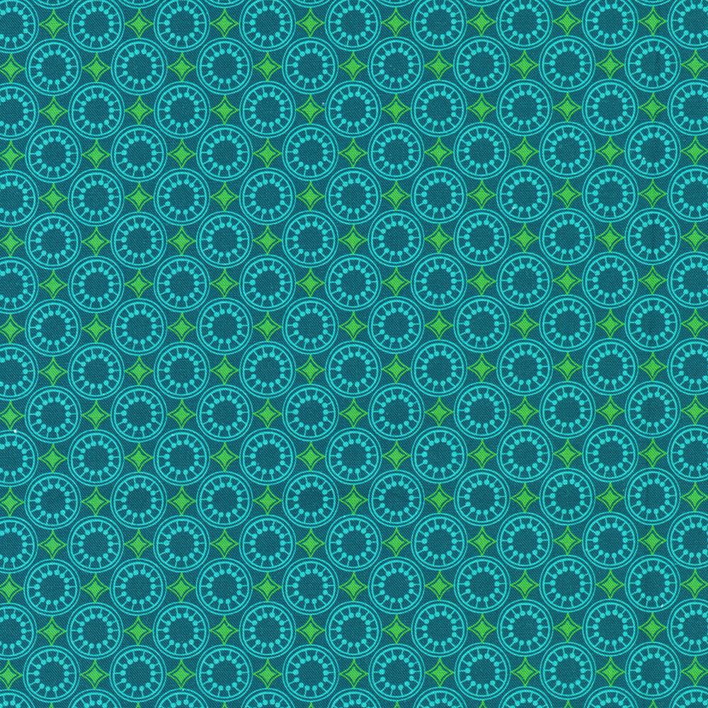 Sunflower Sonata Roll Up, Robert Kaufman RU-1342-40, 2.5" Precut Pink Teal Yellow Floral Digitally Printed Quilt Fabric, Lola & Bek