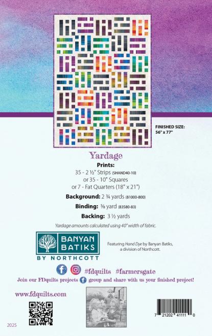 Farmer's Gate Quilt Pattern, Farmer's Daughters Quilts FDQ-GATE, Ombre Precuts Friendly Easy Lap Throw Quilt Pattern