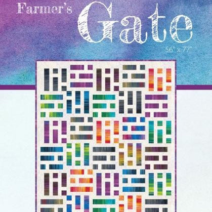 Farmer's Gate Quilt Pattern, Farmer's Daughters Quilts FDQ-GATE, Ombre Precuts Friendly Easy Lap Throw Quilt Pattern