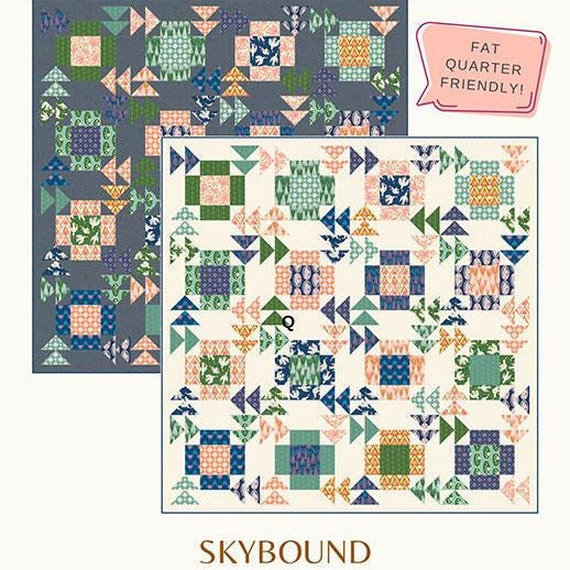 Skybound Quilt Pattern, Copper Kettle Quilt Co CKQ2402, Fat Quarter FQ Friendly Runner Baby Lap Throw Quilt Pattern, Flying Geese Quilt