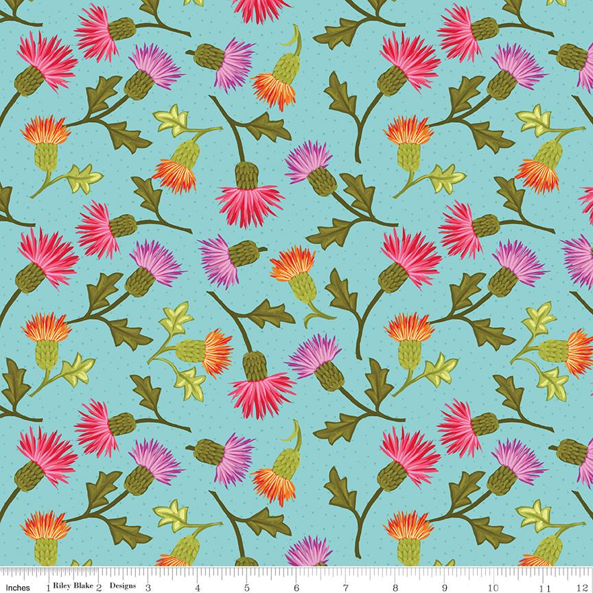 Zinnias 5" Stacker, Riley Blake 5-16690-42, 5" Precut Bright Floral Charm Pack Fabric Squares, Lila Tueller