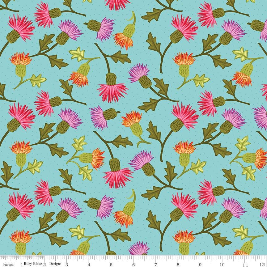 Zinnias 10" Stacker, Riley Blake 5-16690-42, 10" Precut Bright Floral Layer Cake Fabric Squares, Lila Tueller