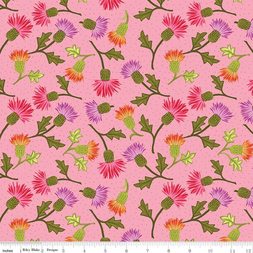 Zinnias 5" Stacker, Riley Blake 5-16690-42, 5" Precut Bright Floral Charm Pack Fabric Squares, Lila Tueller