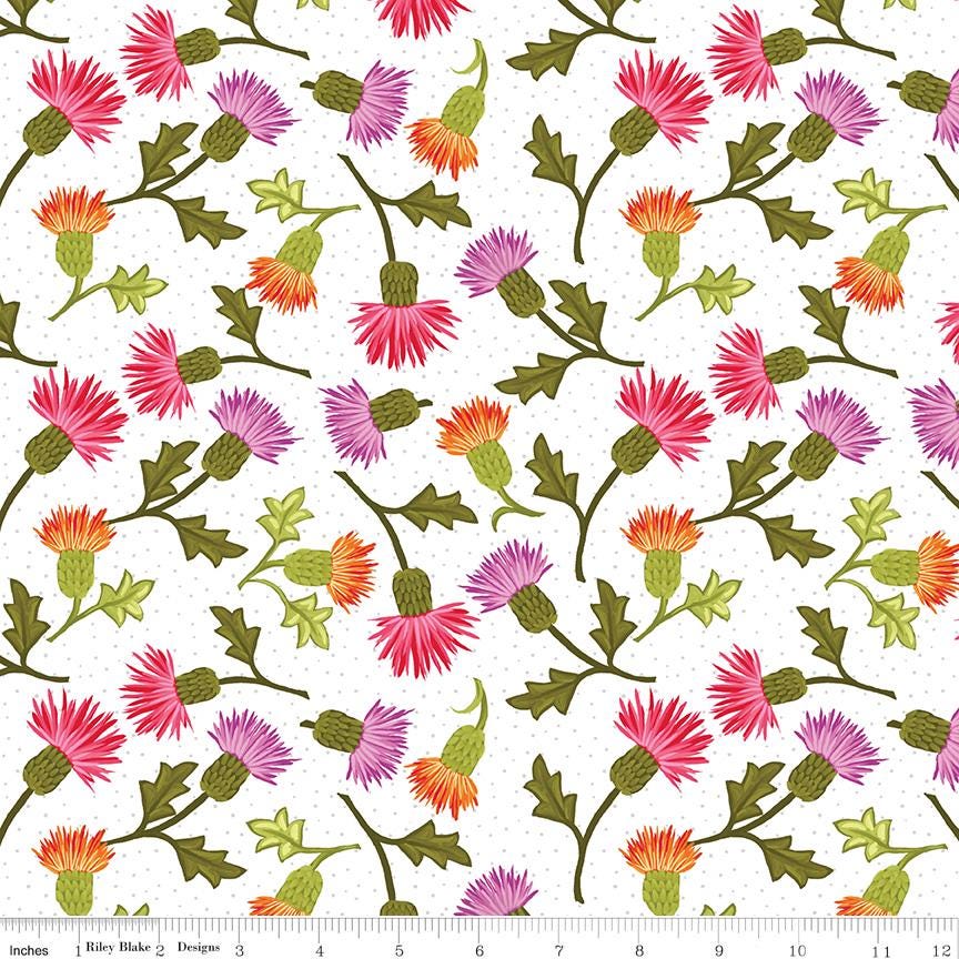 Zinnias 5" Stacker, Riley Blake 5-16690-42, 5" Precut Bright Floral Charm Pack Fabric Squares, Lila Tueller