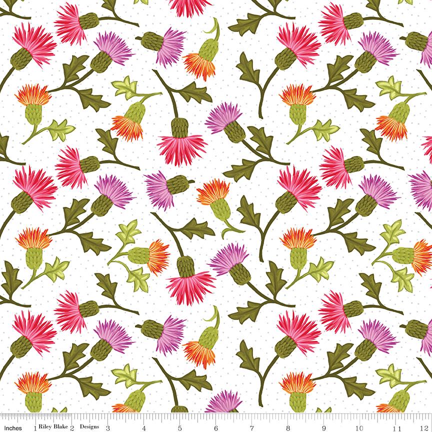 Zinnias 10" Stacker, Riley Blake 5-16690-42, 10" Precut Bright Floral Layer Cake Fabric Squares, Lila Tueller