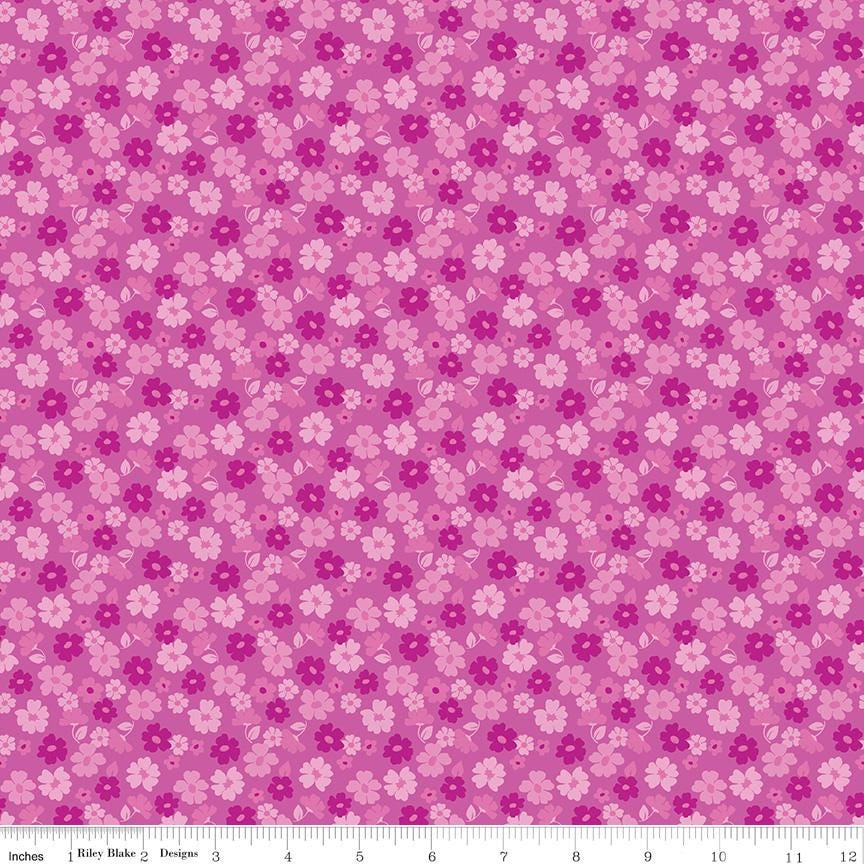 Zinnias 5" Stacker, Riley Blake 5-16690-42, 5" Precut Bright Floral Charm Pack Fabric Squares, Lila Tueller