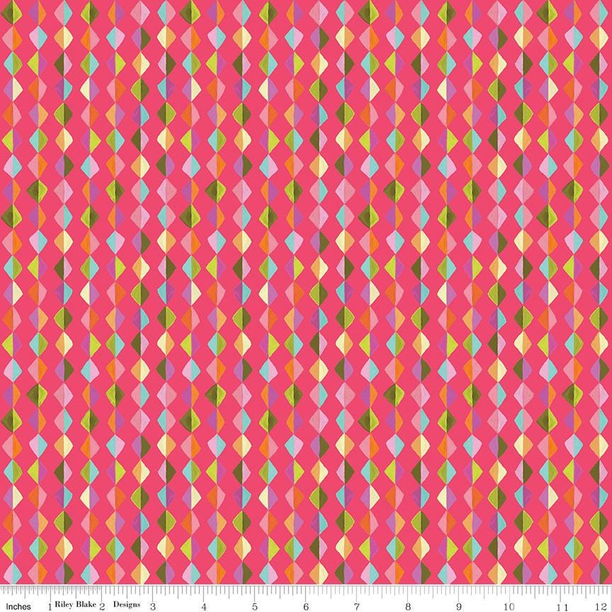 Zinnias 5" Stacker, Riley Blake 5-16690-42, 5" Precut Bright Floral Charm Pack Fabric Squares, Lila Tueller