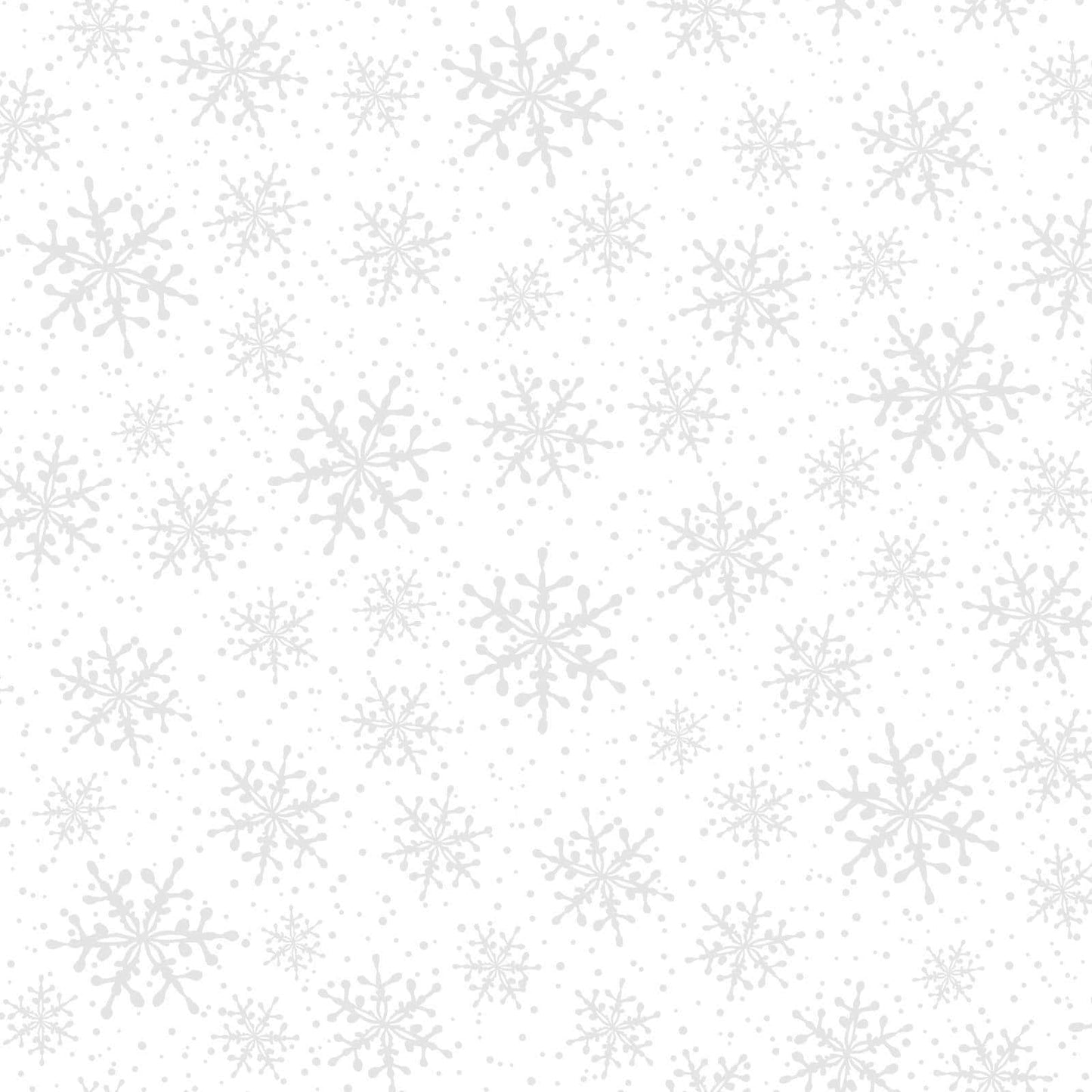 Solitaire Whites - White on White Snowflake Fabric, Maywood Studio MAS16007-UW, Solitaires Ultra White Snowflakes Fabric, By the Yard