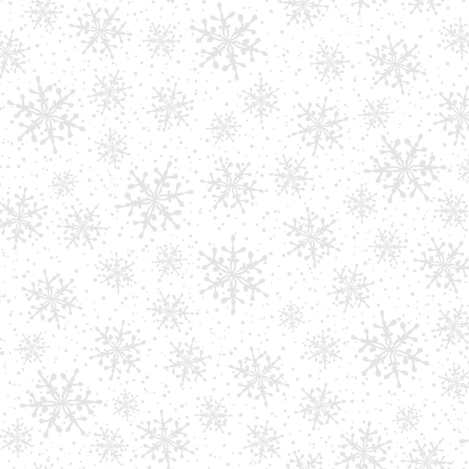 Solitaire Whites - White on White Snowflake Fabric, Maywood Studio MAS16007-UW, Solitaires Ultra White Snowflakes Fabric, By the Yard