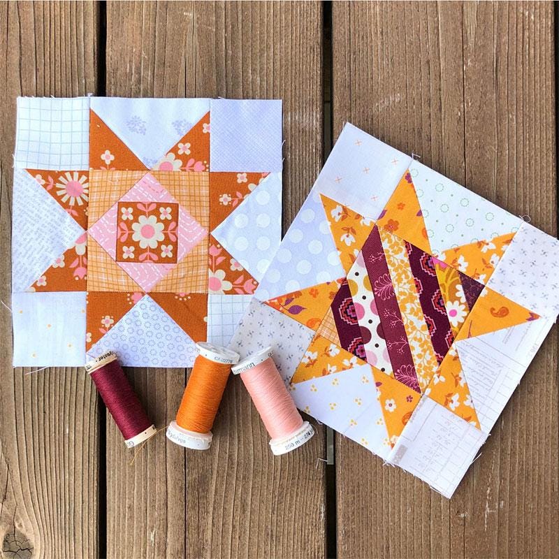 6" Scrappy Stars Foundation Papers, Leila Gardunia Design LGD113, Scrap Friendly Foundation Piecing Papers for Scrappy Quilt