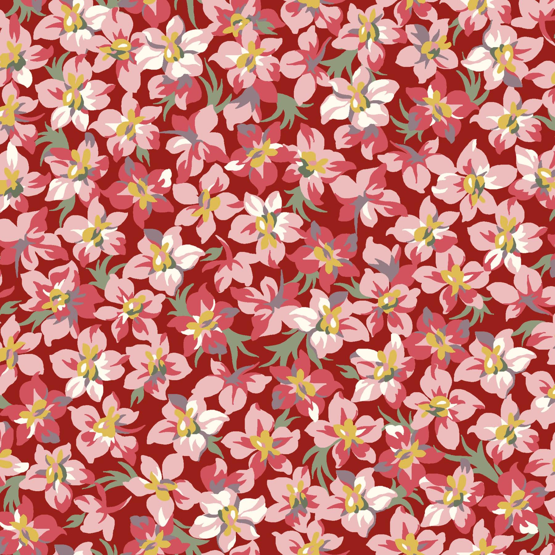 Marlowe 5" Charm Pack, Maywood Studio CP-MASMARL, 5" Precut Pink Black Gray Green Cream Floral Charm Pack Fabric Squares