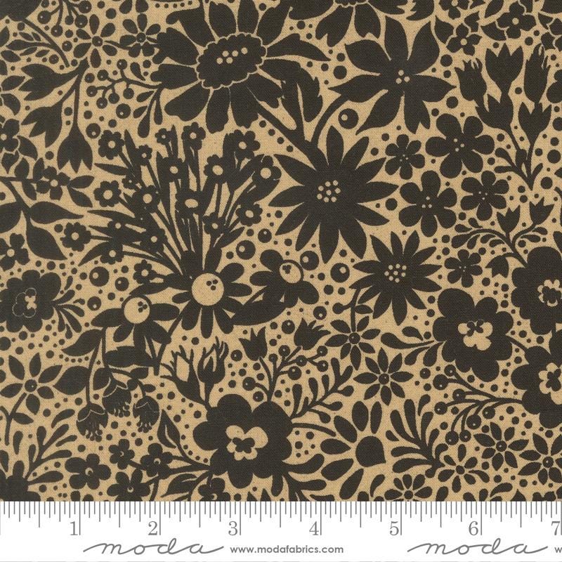 Posh Jelly Roll, Moda 30770JR, 2.5" Precut Black Brown Cream Gray Floral Jelly Roll Fabric Strips, BasicGrey