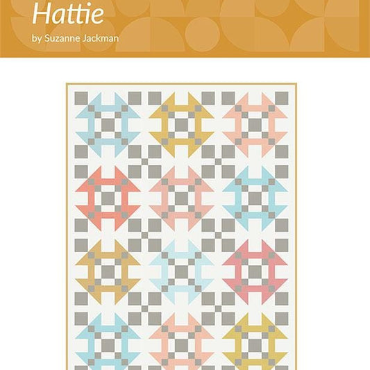 Hattie Quilt Pattern, Splendid Speck SS358, Fat Quarter FQ Friendly Churn Dash Irish Chain Baby Throw Bed Quilt Pattern, Suzanne Jackman