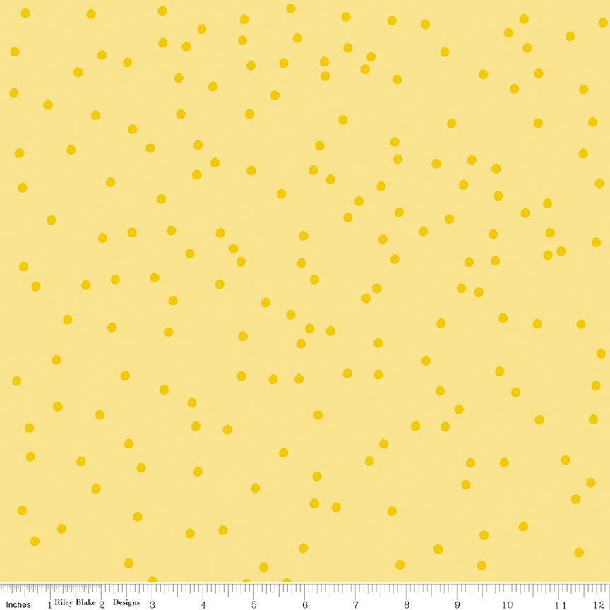 On the Dot 5" Stacker, Riley Blake 5-17030-42, 5" Precut Low Volume Polka Dots Rainbow Quilt Fabric Squares, Sew Yeah