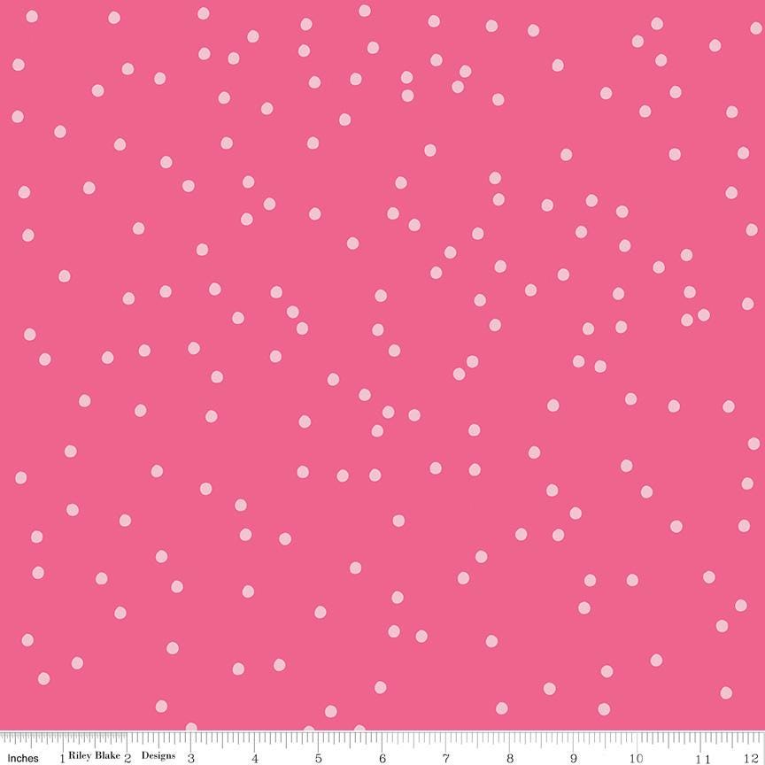 On the Dot 5" Stacker, Riley Blake 5-17030-42, 5" Precut Low Volume Polka Dots Rainbow Quilt Fabric Squares, Sew Yeah