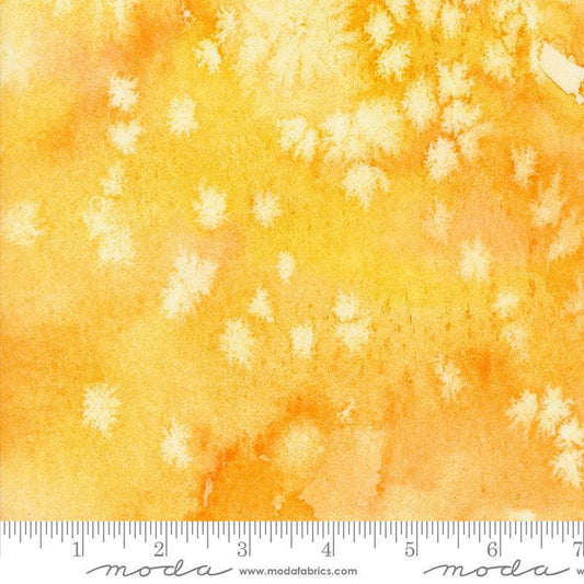 Flow - Sunflower Yellow Tonal Watercolor Wash Blender Fabric, Moda 8433 103, Create Joy, By the Yard