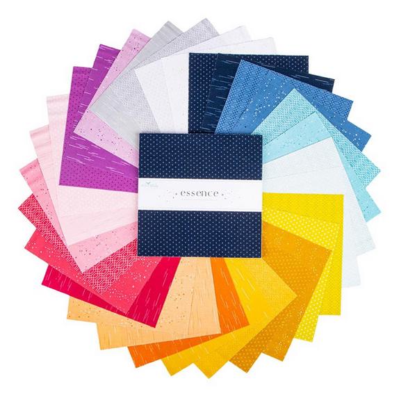 Essence 10" Stacker, Riley Blake 10-16460-42, 10" Precut Rainbow Colors Low Volume Fabric Squares, Fran Gulick, Cotton and Joy