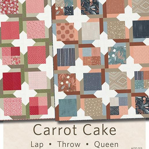 Carrot Cake Quilt Pattern, Antler Quilt Design AQD0313, Layer Cake Friendly Modern Lap Throw Queen Quilt Pattern