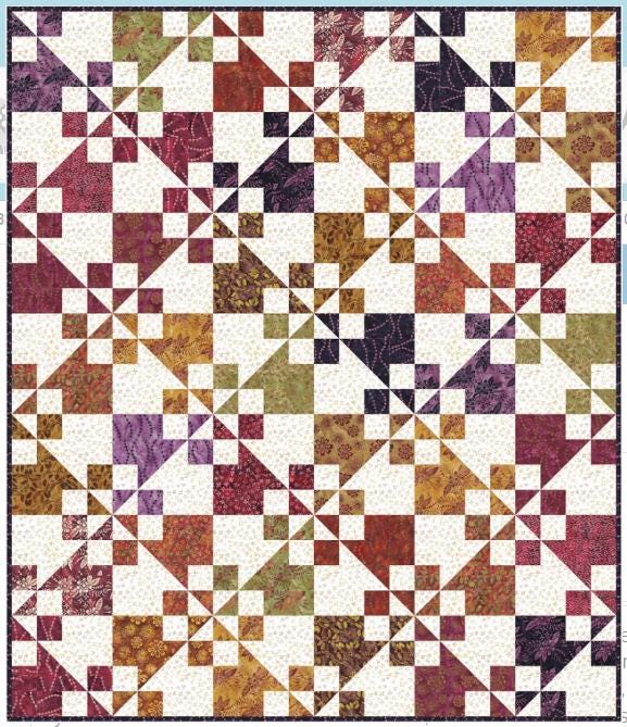 Magic Earth Quilt Pattern, Needle Hayes Stack NH2420, Layer Cake Friendly Pinwheels Throw Quilt Pattern, Tiffany Hayes