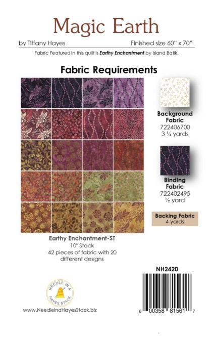 Magic Earth Quilt Pattern, Needle Hayes Stack NH2420, Layer Cake Friendly Pinwheels Throw Quilt Pattern, Tiffany Hayes