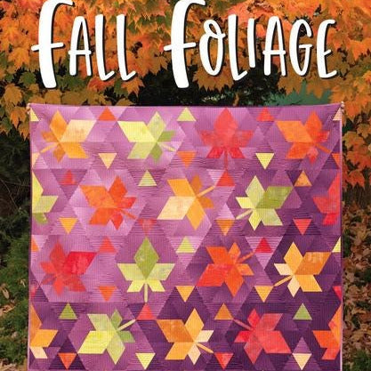 Fall Foliage Quilt Pattern, The Quilted Life TQL10032, Yardage Friendly Autumn Fall Leaves Lap Throw Quilt Pattern, Diamond Mini, Moser