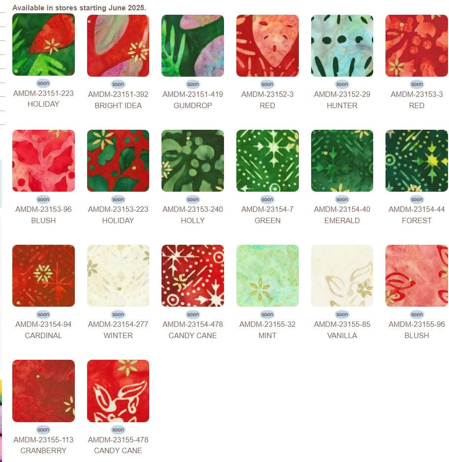 Twinkle Lights Batik Charm Pack, Robert Kaufman CHS-1295-42, 5" Precut Christmas Xmas Batik Fabric Squares