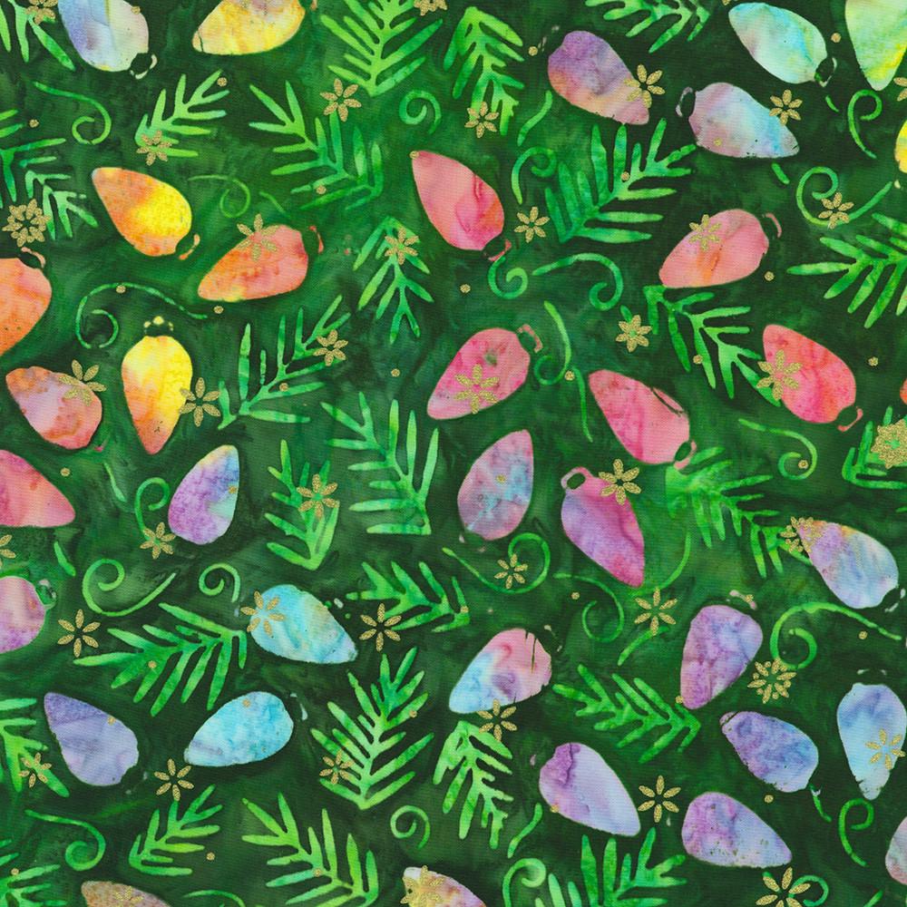 Twinkle Lights Batik Charm Pack, Robert Kaufman CHS-1295-42, 5" Precut Christmas Xmas Batik Fabric Squares