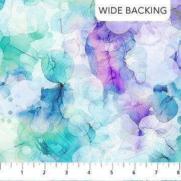 108" Infatuation - Abstract Purple Blue Watercolor Wide Quilt Back Fabric, Northcott B28616-10, Alcohol Ink Wide Quilt Backing, By the Yard