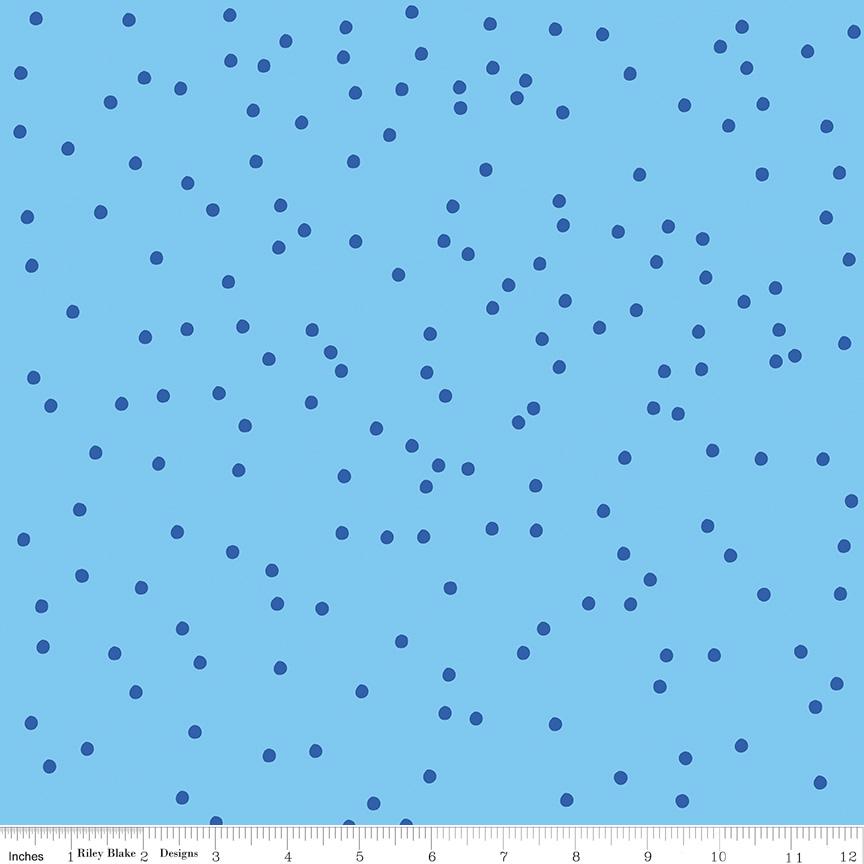 On the Dot 5" Stacker, Riley Blake 5-17030-42, 5" Precut Low Volume Polka Dots Rainbow Quilt Fabric Squares, Sew Yeah