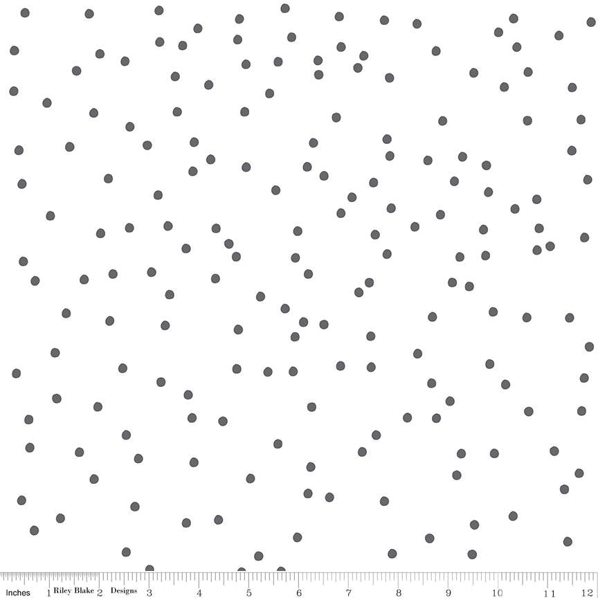 On the Dot 5" Stacker, Riley Blake 5-17030-42, 5" Precut Low Volume Polka Dots Rainbow Quilt Fabric Squares, Sew Yeah