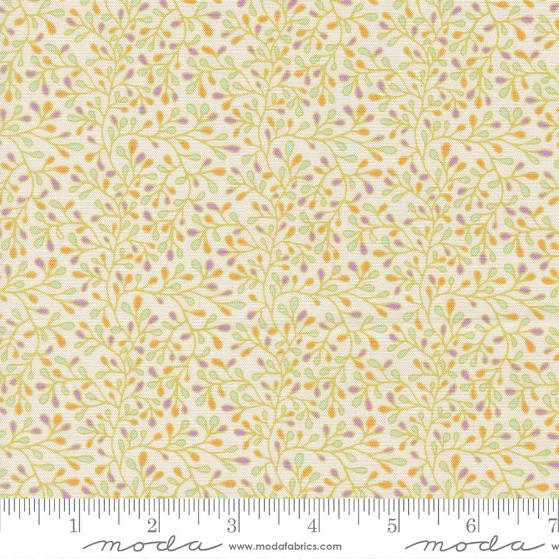 Floral Fondant 5" Charm Pack, Moda 14130PP, 5" Precut Purple Yellow Mint Floral Charm Pack Fabric Squares, Linn Warme