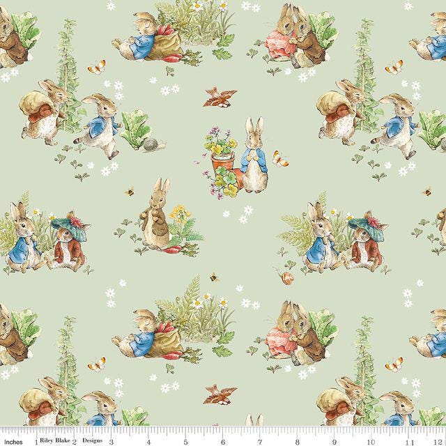 Peter Rabbit and Benjamin Bunny 5" Stacker, Riley Blake 5-17250-42, 5" Storybook Beatrix Potter Peter Rabbit Precut Fabric Squares