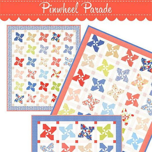 Pinwheel Parade Quilt Pattern, Fig Tree and Co FTQ3002, Charm Pack Layer Cake Fat Quarter Friendly Pinwheels Quilt Pattern