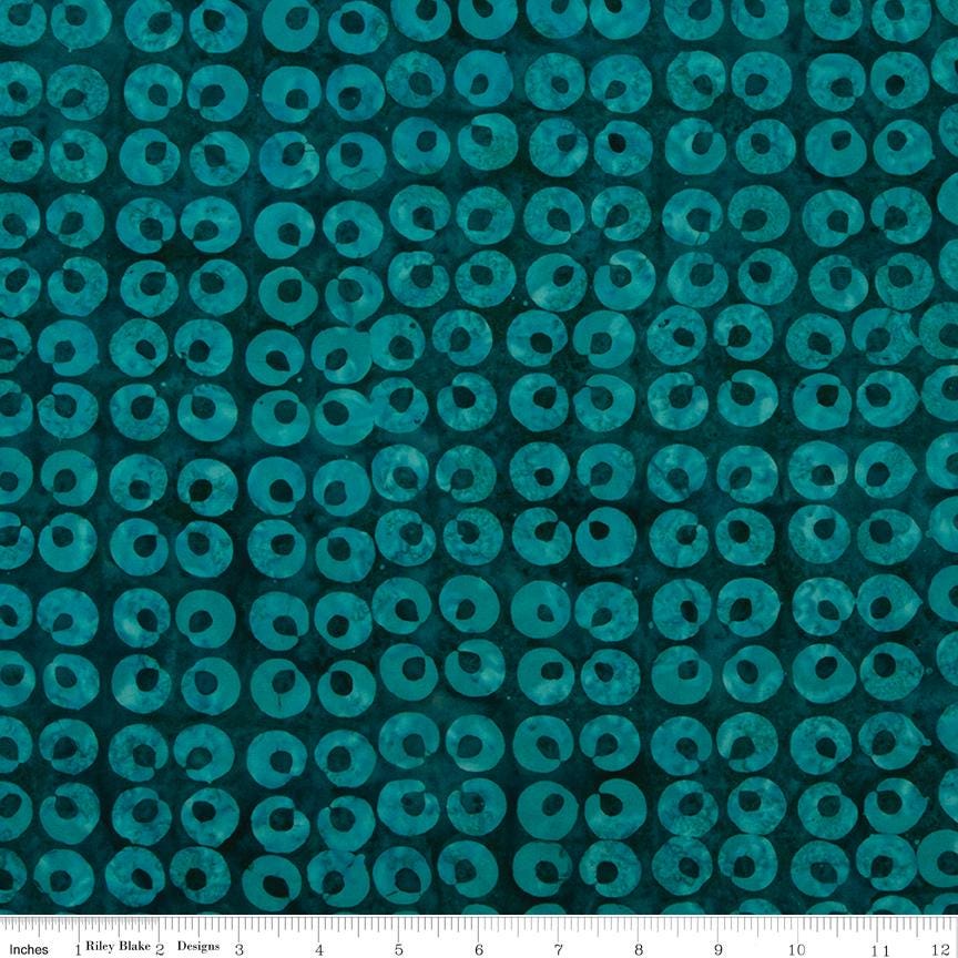 Expressions Batiks Silver Shores 10" Stacker, Riley Blake 10-23553-42, 10" Precut Teal Aqua Gray White Batik Fabric Squares