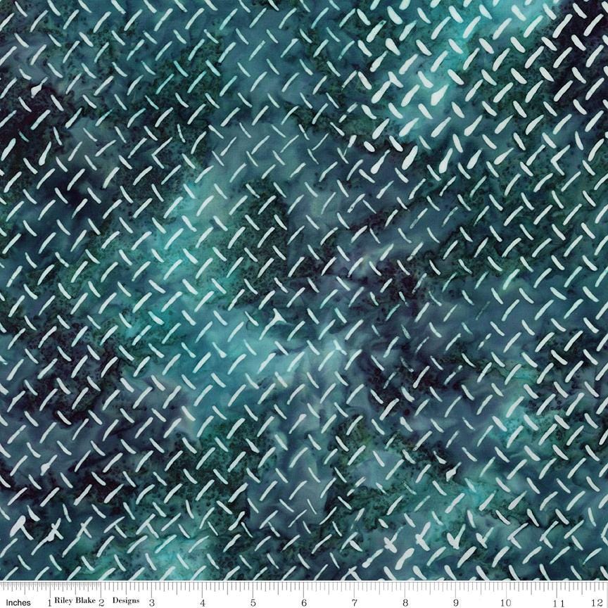Expressions Batiks Silver Shores 5" Stacker, Riley Blake 5-23553-42, 5" Precut Teal Aqua Gray White Batik Fabric Squares