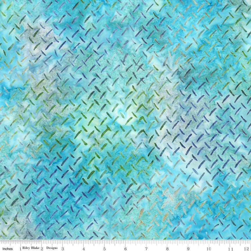 Expressions Batiks Silver Shores 2.5" Rolie Polie, Riley Blake RP-23553-40, 2.5" Precut Teal Aqua Gray White Batik Fabric Strips
