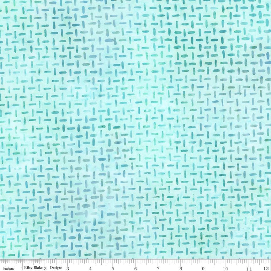Expressions Batiks Silver Shores 5" Stacker, Riley Blake 5-23553-42, 5" Precut Teal Aqua Gray White Batik Fabric Squares
