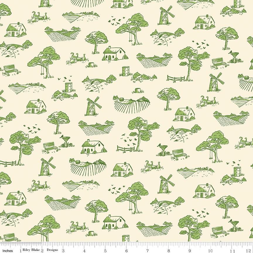 Virginal Rose 10" Stacker, Riley Blake 10-17320-42, Precut 10" Pink Yellow Green Blue Peach Floral Quilt Fabric Squares, Katherine Lenius