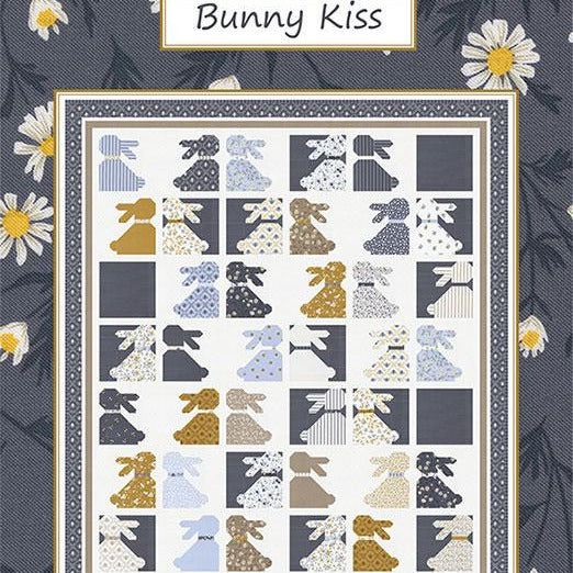 Bunny Kiss Quilt Pattern, Coach House Designs CHD2455, Layer Cake Friendly Bunny Bunnies Easter Rabbit Lover Throw Quilt Pattern