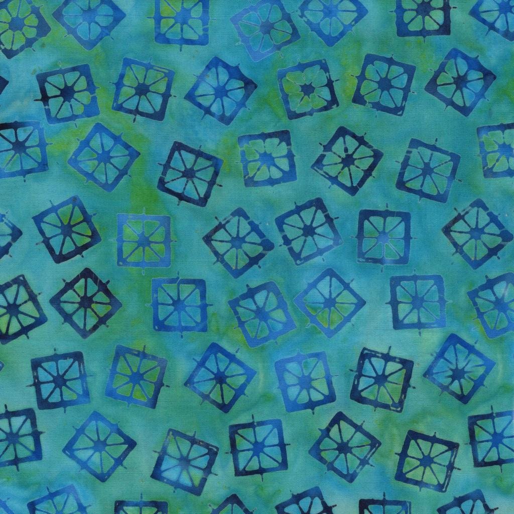 Garden Gate 10" Stack, Island Batik, Precut 10" Blue Purple Green Batik Batik Layer Cake Fabric Squares