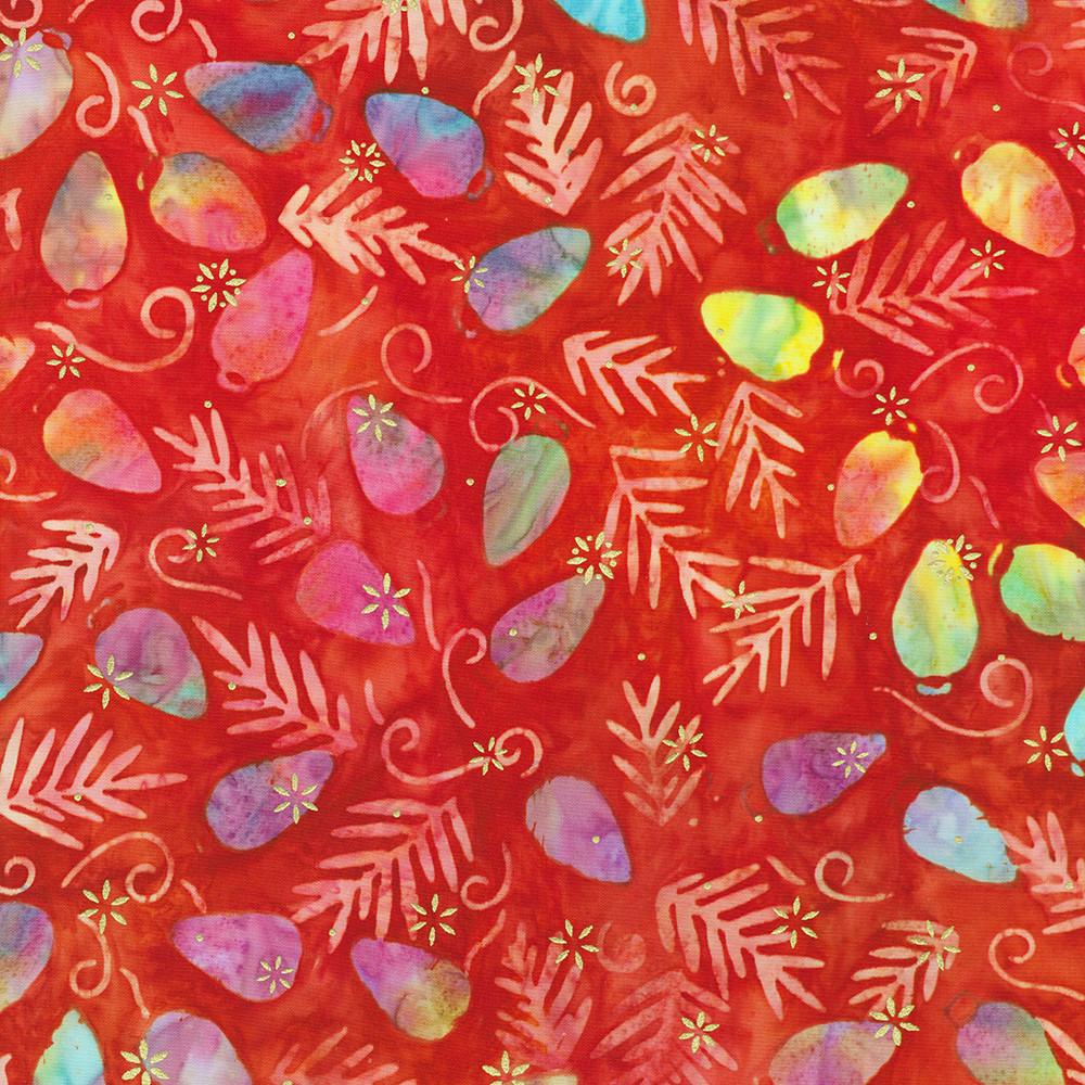 Twinkle Lights Batik Charm Pack, Robert Kaufman CHS-1295-42, 5" Precut Christmas Xmas Batik Fabric Squares