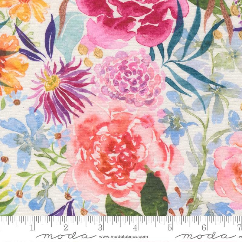 Soulstice 10" Layer Cake, Moda 39860LC, 10" Precut Watercolor Floral Fabric Squares, Spring Layer Cake Fabric, Create Joy Project