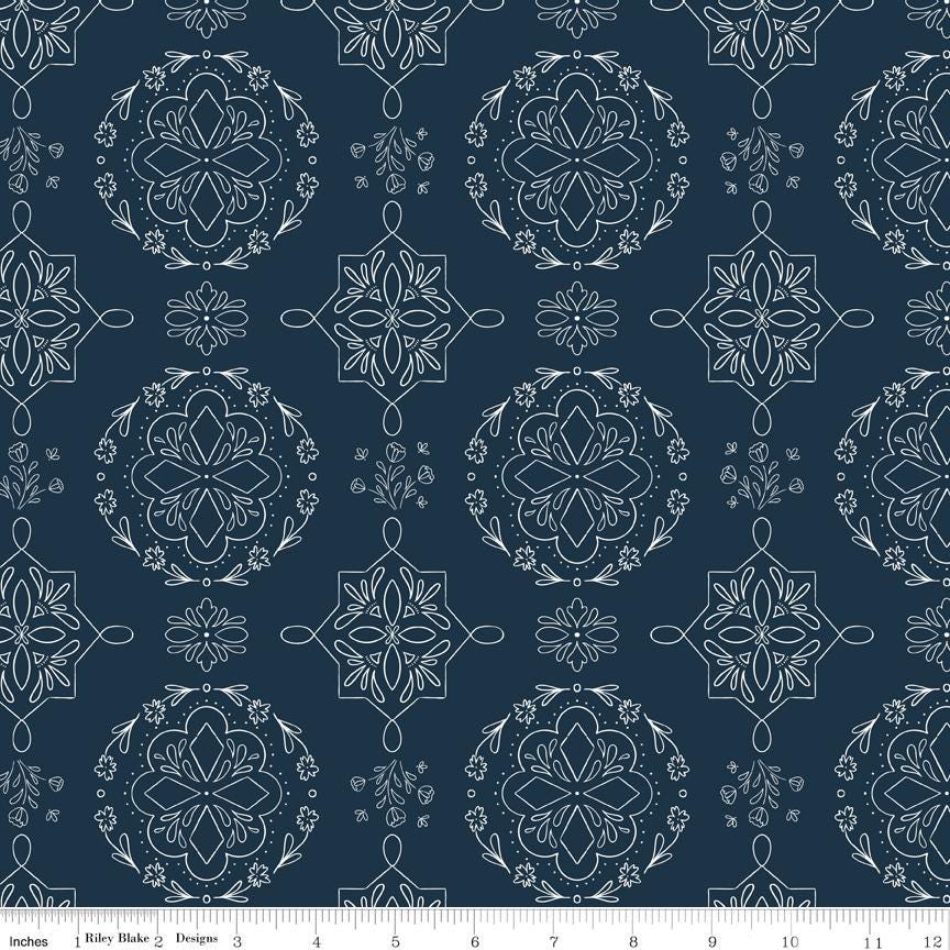 Homage 5" Stacker, Riley Blake 5-17220-42, Precut 5" Pink Green Peach Aqua Blue Floral Fabric Squares, Fran Gulick, Cotton and Joy