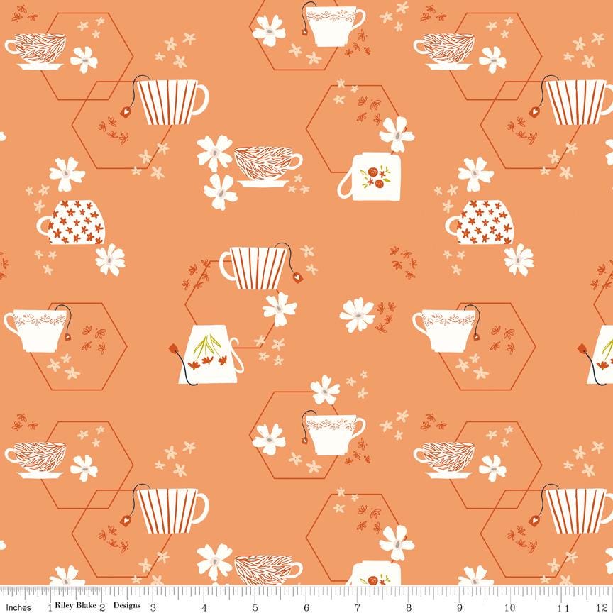 Homage 5" Stacker, Riley Blake 5-17220-42, Precut 5" Pink Green Peach Aqua Blue Floral Fabric Squares, Fran Gulick, Cotton and Joy