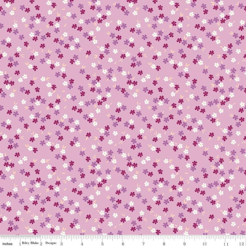 Homage 5" Stacker, Riley Blake 5-17220-42, Precut 5" Pink Green Peach Aqua Blue Floral Fabric Squares, Fran Gulick, Cotton and Joy