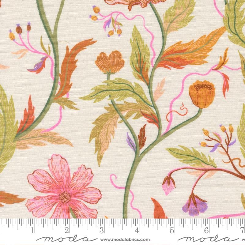 Floral Fondant 5" Charm Pack, Moda 14130PP, 5" Precut Purple Yellow Mint Floral Charm Pack Fabric Squares, Linn Warme