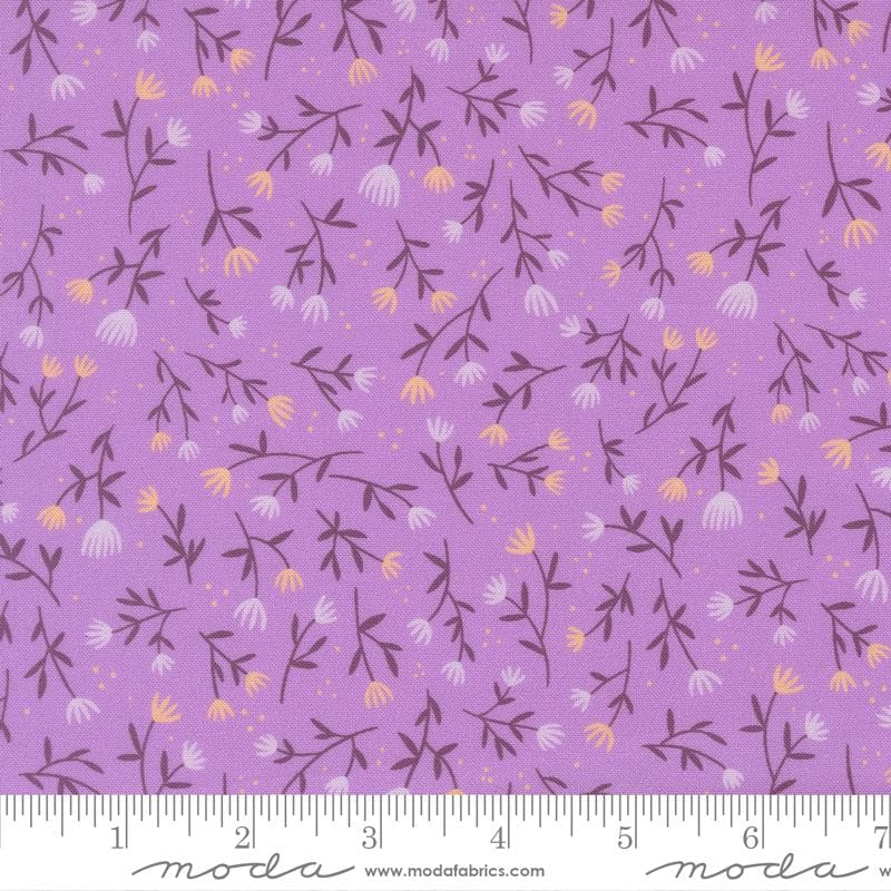 Floral Fondant 5" Charm Pack, Moda 14130PP, 5" Precut Purple Yellow Mint Floral Charm Pack Fabric Squares, Linn Warme